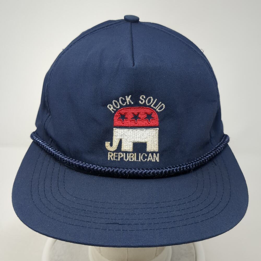 Rock Solid Republican Snapback Rope Hat Blue One … - image 2